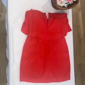 BCBGMaxAzria Strapless Red Dress